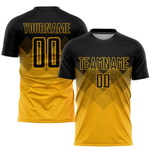 Загрузить изображение в средство просмотра галереи, Custom Gold Black Sublimation Soccer Uniform Jersey