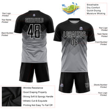 Load image into Gallery viewer, Custom Light Gray Black-White Sublimation Soccer Uniform Jersey