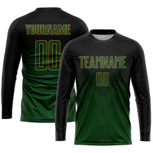 Laden Sie das Bild in den Galerie-Viewer, Custom Black Green-Old Gold Sublimation Soccer Uniform Jersey