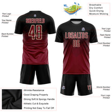 Laden Sie das Bild in den Galerie-Viewer, Custom Black Crimson-Cream Sublimation Soccer Uniform Jersey