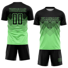 Загрузить изображение в средство просмотра галереи, Custom Pea Green Black Sublimation Soccer Uniform Jersey