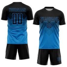 Загрузить изображение в средство просмотра галереи, Custom Blue Black Sublimation Soccer Uniform Jersey