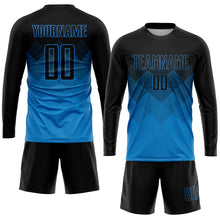 Загрузить изображение в средство просмотра галереи, Custom Blue Black Sublimation Soccer Uniform Jersey