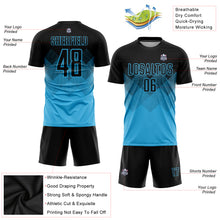 Charger l'image dans la galerie, Custom Sky Blue Black Sublimation Soccer Uniform Jersey