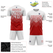 Laden Sie das Bild in den Galerie-Viewer, Custom Red White Sublimation Soccer Uniform Jersey