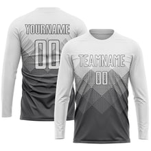 Laden Sie das Bild in den Galerie-Viewer, Custom Steel Gray White Sublimation Soccer Uniform Jersey