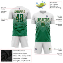 Laden Sie das Bild in den Galerie-Viewer, Custom White Kelly Green-Old Gold Sublimation Soccer Uniform Jersey
