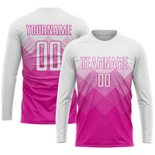 Laden Sie das Bild in den Galerie-Viewer, Custom Deep Pink White Sublimation Soccer Uniform Jersey