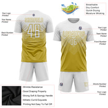 Load image into Gallery viewer, Custom Old Gold White Sublimation Soccer Uniform Jersey
