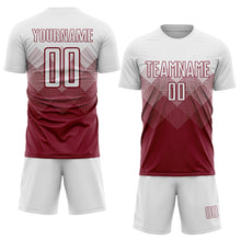 Laden Sie das Bild in den Galerie-Viewer, Custom Crimson White Sublimation Soccer Uniform Jersey