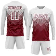 Laden Sie das Bild in den Galerie-Viewer, Custom Crimson White Sublimation Soccer Uniform Jersey