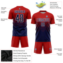 Laden Sie das Bild in den Galerie-Viewer, Custom Red Navy-White Sublimation Soccer Uniform Jersey