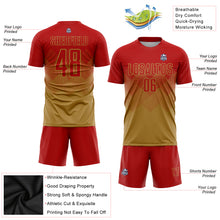 Загрузить изображение в средство просмотра галереи, Custom Old Gold Red Sublimation Soccer Uniform Jersey