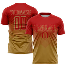 Загрузить изображение в средство просмотра галереи, Custom Old Gold Red Sublimation Soccer Uniform Jersey