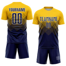 Charger l'image dans la galerie, Custom Gold Navy-White Sublimation Soccer Uniform Jersey