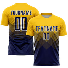 Charger l'image dans la galerie, Custom Gold Navy-White Sublimation Soccer Uniform Jersey