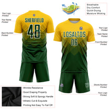 Загрузить изображение в средство просмотра галереи, Custom Gold Green-White Sublimation Soccer Uniform Jersey