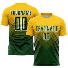 Загрузить изображение в средство просмотра галереи, Custom Gold Green-White Sublimation Soccer Uniform Jersey