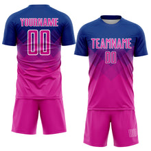 Laden Sie das Bild in den Galerie-Viewer, Custom Royal Deep Pink-White Sublimation Soccer Uniform Jersey