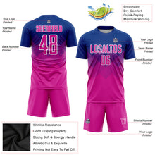Laden Sie das Bild in den Galerie-Viewer, Custom Royal Deep Pink-White Sublimation Soccer Uniform Jersey