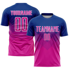 Laden Sie das Bild in den Galerie-Viewer, Custom Royal Deep Pink-White Sublimation Soccer Uniform Jersey