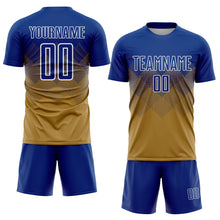 Загрузить изображение в средство просмотра галереи, Custom Old Gold Royal-White Sublimation Soccer Uniform Jersey