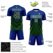 Laden Sie das Bild in den Galerie-Viewer, Custom Royal Green-White Sublimation Soccer Uniform Jersey