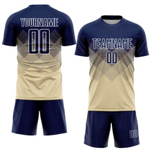 Charger l'image dans la galerie, Custom Cream Navy-White Sublimation Soccer Uniform Jersey