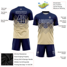 Charger l'image dans la galerie, Custom Cream Navy-White Sublimation Soccer Uniform Jersey