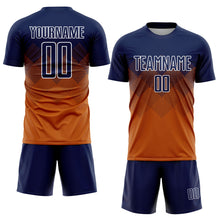 Charger l'image dans la galerie, Custom Texas Orange Navy-White Sublimation Soccer Uniform Jersey