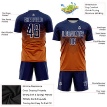 Charger l'image dans la galerie, Custom Texas Orange Navy-White Sublimation Soccer Uniform Jersey