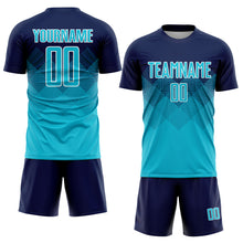 Laden Sie das Bild in den Galerie-Viewer, Custom Navy Lakes Blue-White Sublimation Soccer Uniform Jersey