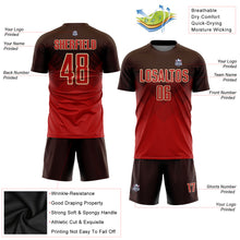 Laden Sie das Bild in den Galerie-Viewer, Custom Brown Red-Cream Sublimation Soccer Uniform Jersey