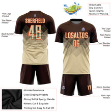 Laden Sie das Bild in den Galerie-Viewer, Custom Brown Cream-Orange Sublimation Soccer Uniform Jersey