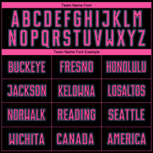 Charger l'image dans la galerie, Custom Black Pink-Light Blue Pinstripe Fade Fashion Sublimation Soccer Uniform Jersey