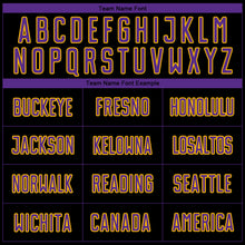 Charger l'image dans la galerie, Custom Black Purple-Gold Pinstripe Fade Fashion Sublimation Soccer Uniform Jersey