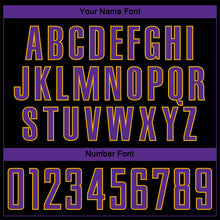 Charger l'image dans la galerie, Custom Black Purple-Gold Pinstripe Fade Fashion Sublimation Soccer Uniform Jersey