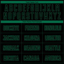 Laden Sie das Bild in den Galerie-Viewer, Custom Black Kelly Green Pinstripe Fade Fashion Sublimation Soccer Uniform Jersey