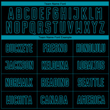 Charger l'image dans la galerie, Custom Black Teal Pinstripe Fade Fashion Sublimation Soccer Uniform Jersey