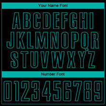 Charger l'image dans la galerie, Custom Black Aqua Pinstripe Fade Fashion Sublimation Soccer Uniform Jersey