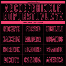 Charger l'image dans la galerie, Custom Black Neon Pink Pinstripe Fade Fashion Sublimation Soccer Uniform Jersey