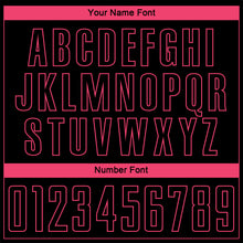 Charger l'image dans la galerie, Custom Black Neon Pink Pinstripe Fade Fashion Sublimation Soccer Uniform Jersey