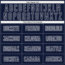 Charger l'image dans la galerie, Custom Navy White Pinstripe Fade Fashion Sublimation Soccer Uniform Jersey