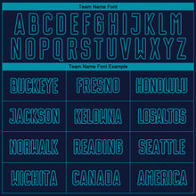 Charger l'image dans la galerie, Custom Navy Teal Pinstripe Fade Fashion Sublimation Soccer Uniform Jersey