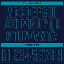 Charger l'image dans la galerie, Custom Navy Teal Pinstripe Fade Fashion Sublimation Soccer Uniform Jersey