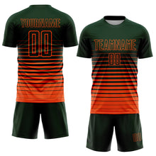Charger l'image dans la galerie, Custom Green Orange Pinstripe Fade Fashion Sublimation Soccer Uniform Jersey