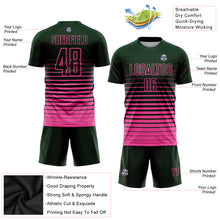 Laden Sie das Bild in den Galerie-Viewer, Custom Green Pink Pinstripe Fade Fashion Sublimation Soccer Uniform Jersey