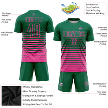 Charger l'image dans la galerie, Custom Kelly Green Pink Pinstripe Fade Fashion Sublimation Soccer Uniform Jersey