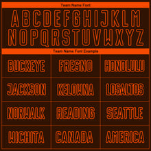 Laden Sie das Bild in den Galerie-Viewer, Custom Brown Orange Pinstripe Fade Fashion Sublimation Soccer Uniform Jersey