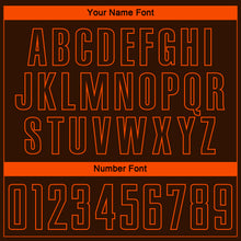 Laden Sie das Bild in den Galerie-Viewer, Custom Brown Orange Pinstripe Fade Fashion Sublimation Soccer Uniform Jersey